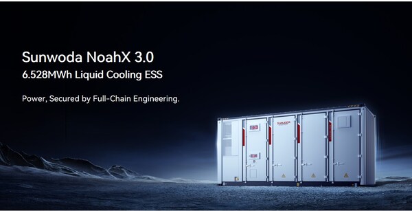 sunwoda noahx 3.0 6.528mwh liquid-cooling ess launched